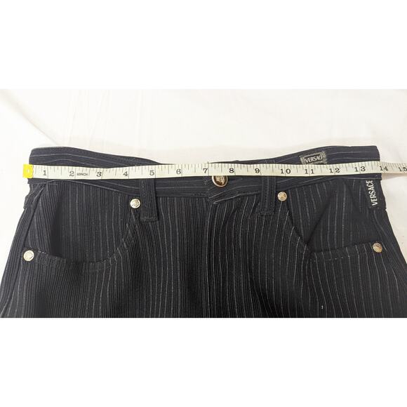 Vintage VERSACE Jeans Couture High-Waisted Pinstripe Pants 70s/80s - Picture 8 of 10